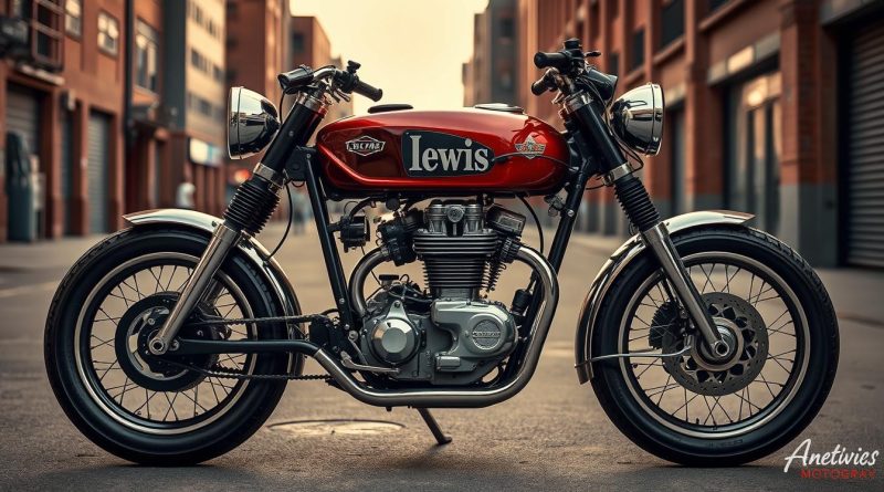 The "modern" Lewis motorcycle: V twins and gear boxes